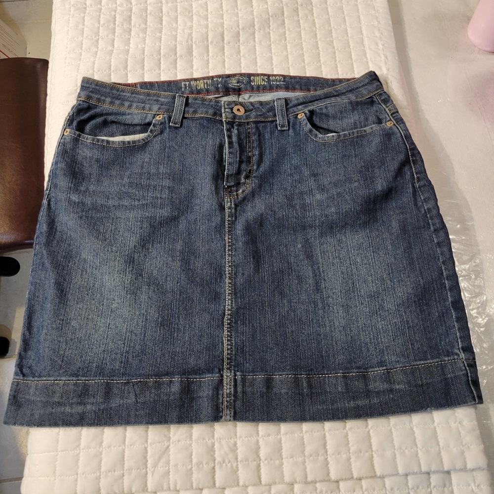 VTG Dickies Size 14 Denim Jean Skirt Coastal Cowgirl Western Casual Classic Cute